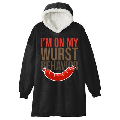 Im On My Wurst Behavior Oktoberfest Hooded Wearable Blanket