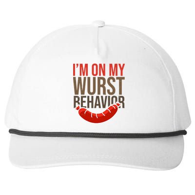 Im On My Wurst Behavior Oktoberfest Snapback Five-Panel Rope Hat