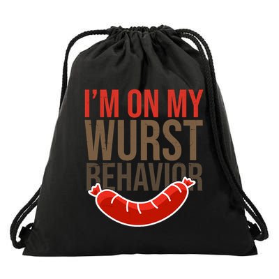 Im On My Wurst Behavior Oktoberfest Drawstring Bag