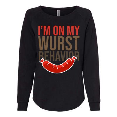 Im On My Wurst Behavior Oktoberfest Womens California Wash Sweatshirt