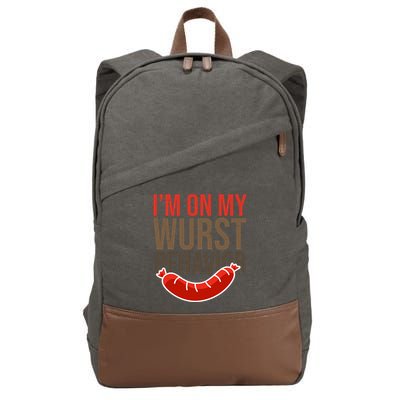Im On My Wurst Behavior Oktoberfest Cotton Canvas Backpack