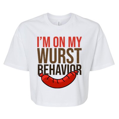 Im On My Wurst Behavior Oktoberfest Bella+Canvas Jersey Crop Tee