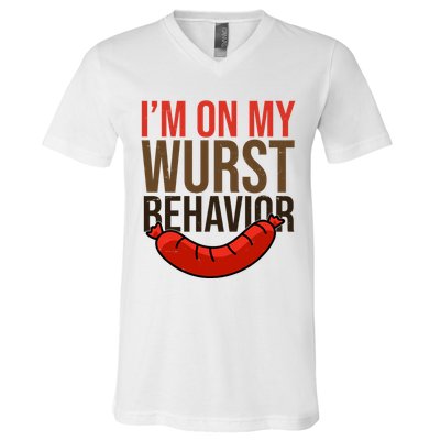 Im On My Wurst Behavior Oktoberfest V-Neck T-Shirt