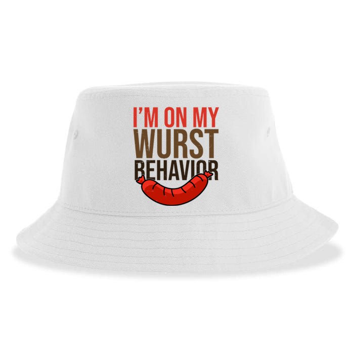 Im On My Wurst Behavior Oktoberfest Sustainable Bucket Hat