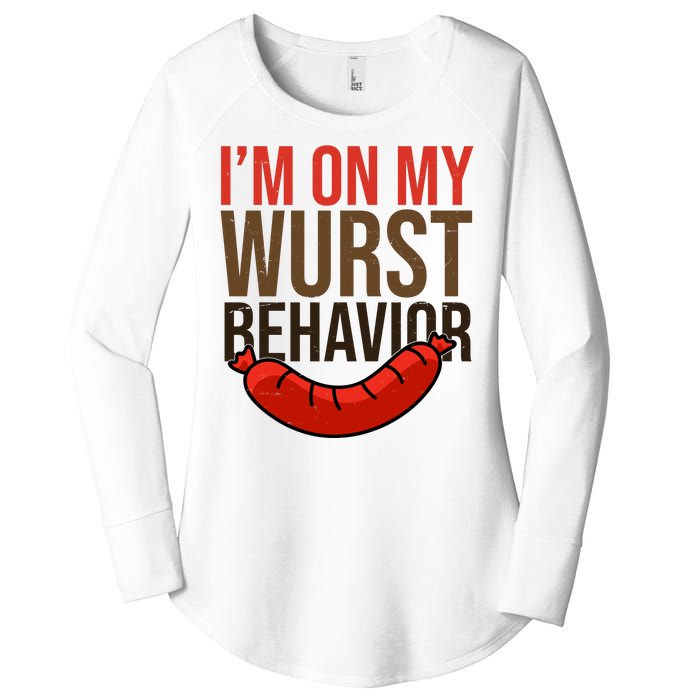 Im On My Wurst Behavior Oktoberfest Women's Perfect Tri Tunic Long Sleeve Shirt