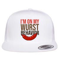 Im On My Wurst Behavior Oktoberfest Flat Bill Trucker Hat