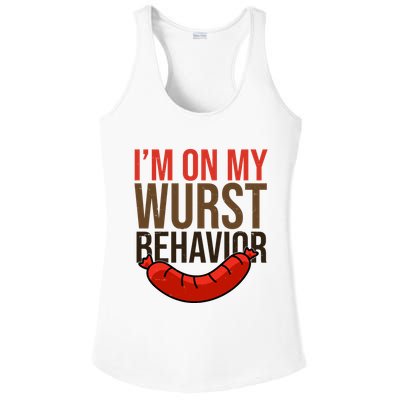 Im On My Wurst Behavior Oktoberfest Ladies PosiCharge Competitor Racerback Tank