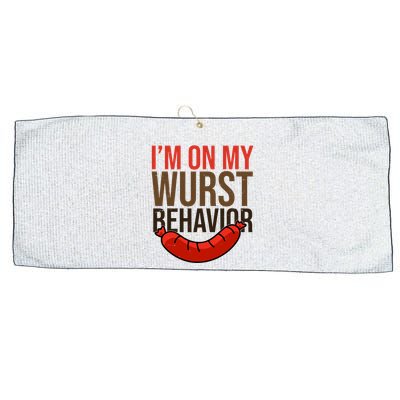 Im On My Wurst Behavior Oktoberfest Large Microfiber Waffle Golf Towel