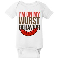 Im On My Wurst Behavior Oktoberfest Baby Bodysuit