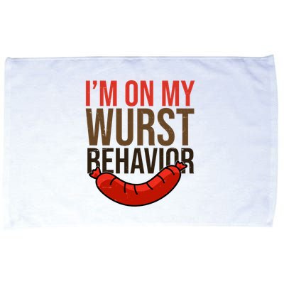 Im On My Wurst Behavior Oktoberfest Microfiber Hand Towel