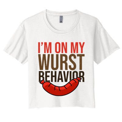 Im On My Wurst Behavior Oktoberfest Crop Top