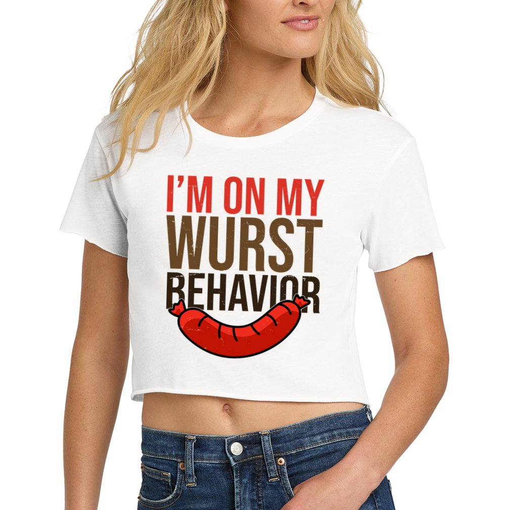 Im On My Wurst Behavior Oktoberfest Crop Top