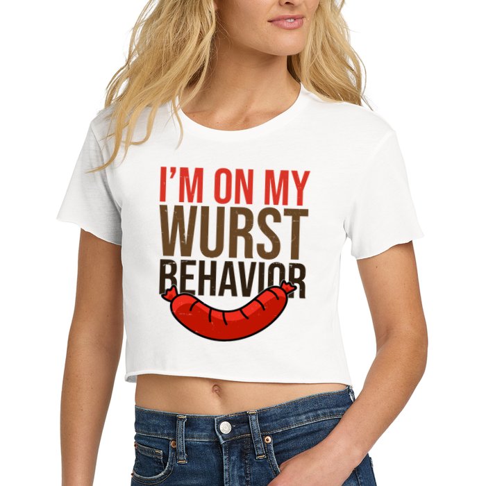Im On My Wurst Behavior Oktoberfest Crop Top