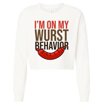 Im On My Wurst Behavior Oktoberfest Cropped Pullover Crew