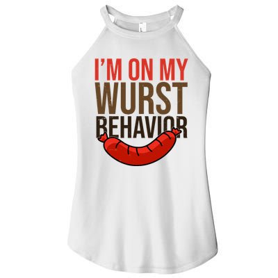 Im On My Wurst Behavior Oktoberfest Women's Perfect Tri Rocker Tank