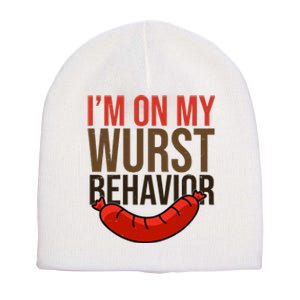 Im On My Wurst Behavior Oktoberfest Short Acrylic Beanie