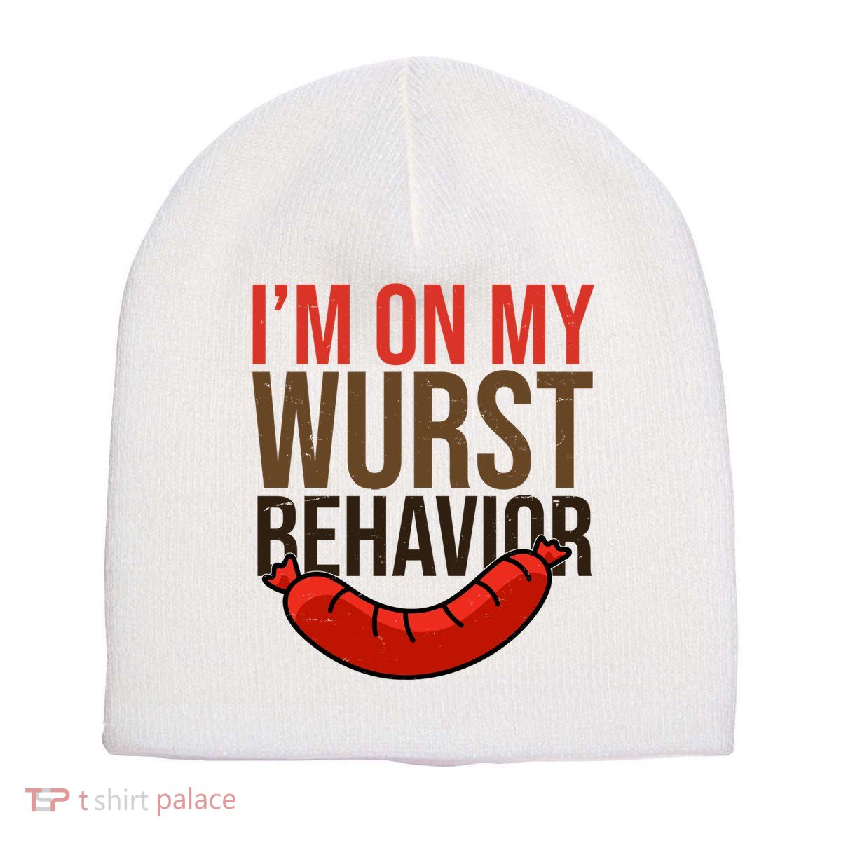 Im On My Wurst Behavior Oktoberfest Short Acrylic Beanie