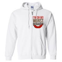 Im On My Wurst Behavior Oktoberfest Full Zip Hoodie