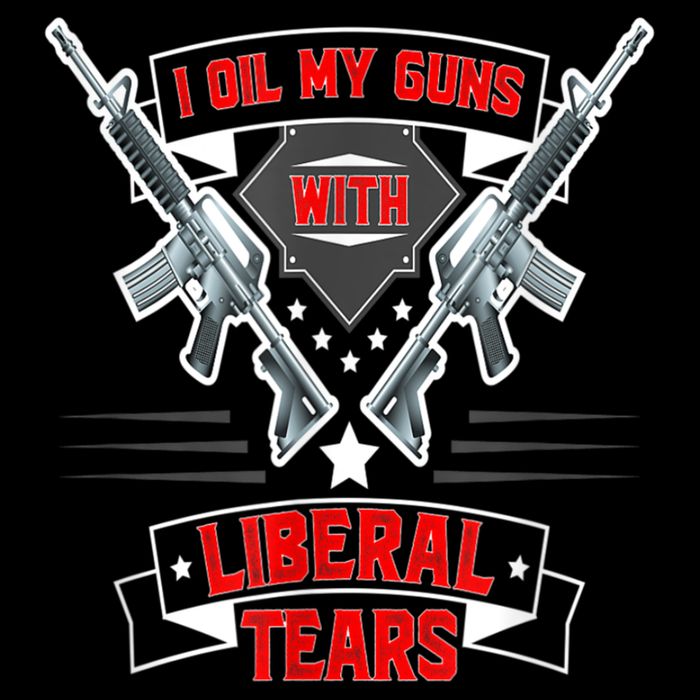 I Oil My Guns With Liberal Tears Gun American Flag Patriots 16 in Basic Backpack