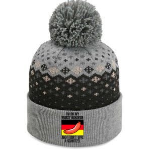 Im On My Wurst Behavior And I Dont Give A Schnitzel Oktoberfest The Baniff Cuffed Pom Beanie