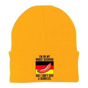 Im On My Wurst Behavior And I Dont Give A Schnitzel Oktoberfest Knit Cap Winter Beanie