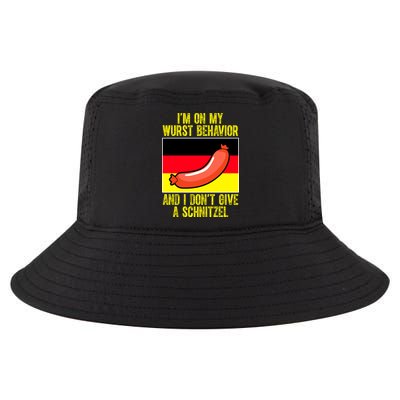 Im On My Wurst Behavior And I Dont Give A Schnitzel Oktoberfest Cool Comfort Performance Bucket Hat