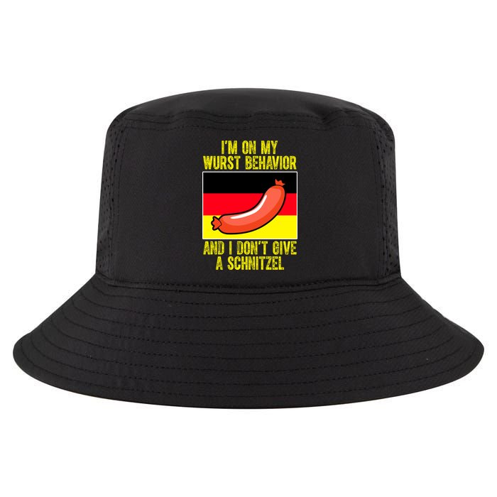Im On My Wurst Behavior And I Dont Give A Schnitzel Oktoberfest Cool Comfort Performance Bucket Hat