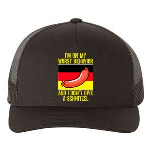 Im On My Wurst Behavior And I Dont Give A Schnitzel Oktoberfest Yupoong Adult 5-Panel Trucker Hat