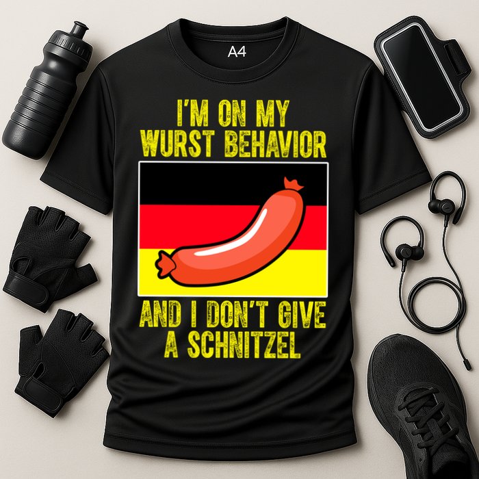 Im On My Wurst Behavior And I Dont Give A Schnitzel Oktoberfest Performance Shirt