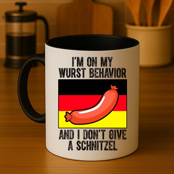 Im On My Wurst Behavior And I Dont Give A Schnitzel Oktoberfest Mug