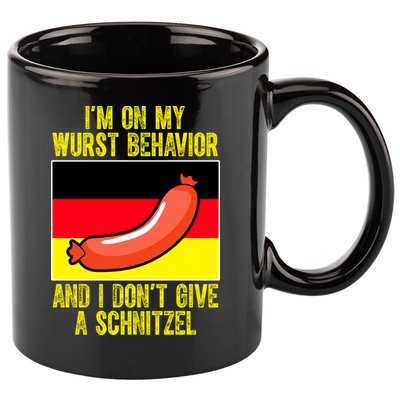 Im On My Wurst Behavior And I Dont Give A Schnitzel Oktoberfest 11oz C Handle Ceramic Mug