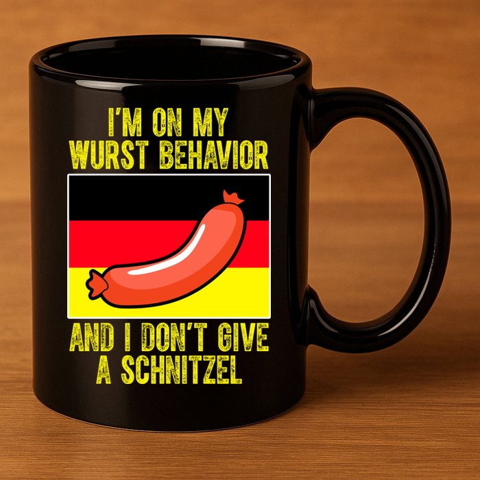 Im On My Wurst Behavior And I Dont Give A Schnitzel Oktoberfest 11oz C Handle Ceramic Mug