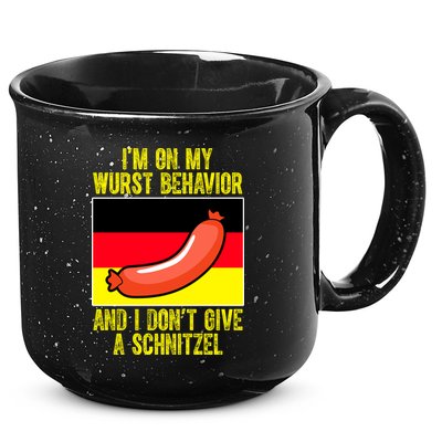 Im On My Wurst Behavior And I Dont Give A Schnitzel Oktoberfest 15oz Campfire Ceramic Mug