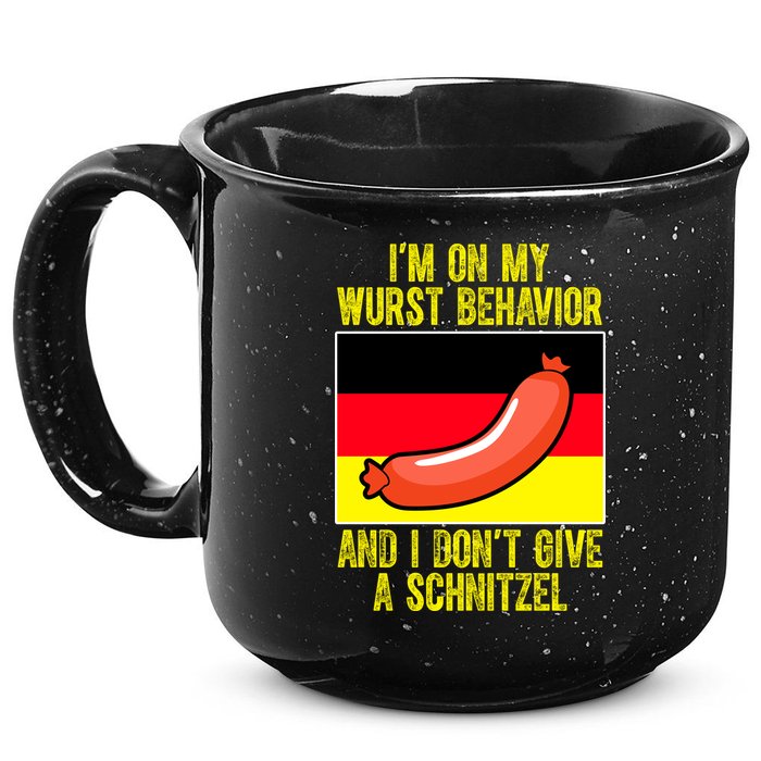 Im On My Wurst Behavior And I Dont Give A Schnitzel Oktoberfest 15oz Campfire Ceramic Mug