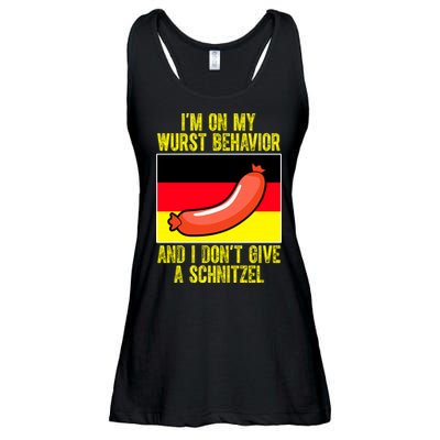 Im On My Wurst Behavior And I Dont Give A Schnitzel Oktoberfest Ladies Essential Flowy Tank