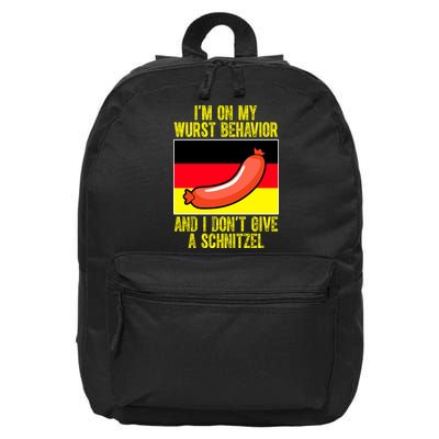 Im On My Wurst Behavior And I Dont Give A Schnitzel Oktoberfest 16 in Basic Backpack