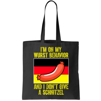 Im On My Wurst Behavior And I Dont Give A Schnitzel Oktoberfest Bag