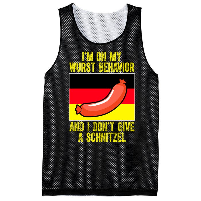 Im On My Wurst Behavior And I Dont Give A Schnitzel Oktoberfest Mesh Reversible Basketball Jersey Tank