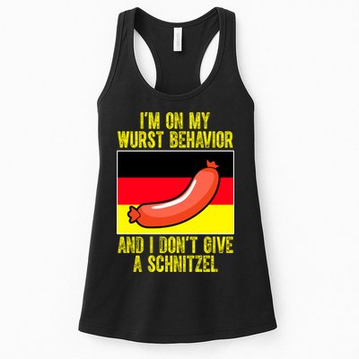Im On My Wurst Behavior And I Dont Give A Schnitzel Oktoberfest Womens Tank Top