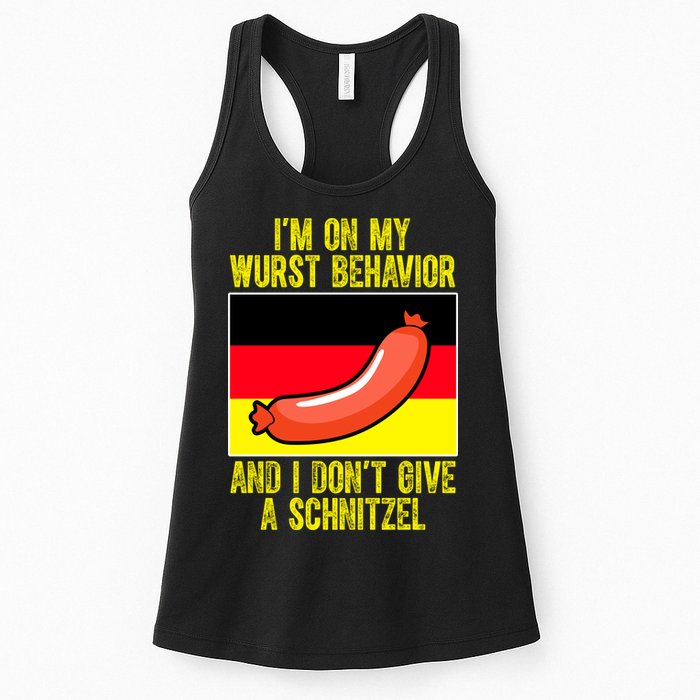 Im On My Wurst Behavior And I Dont Give A Schnitzel Oktoberfest Womens Tank Top