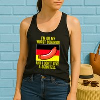Im On My Wurst Behavior And I Dont Give A Schnitzel Oktoberfest Womens Tank Top