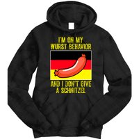 Im On My Wurst Behavior And I Dont Give A Schnitzel Oktoberfest Tie Dye Hoodie