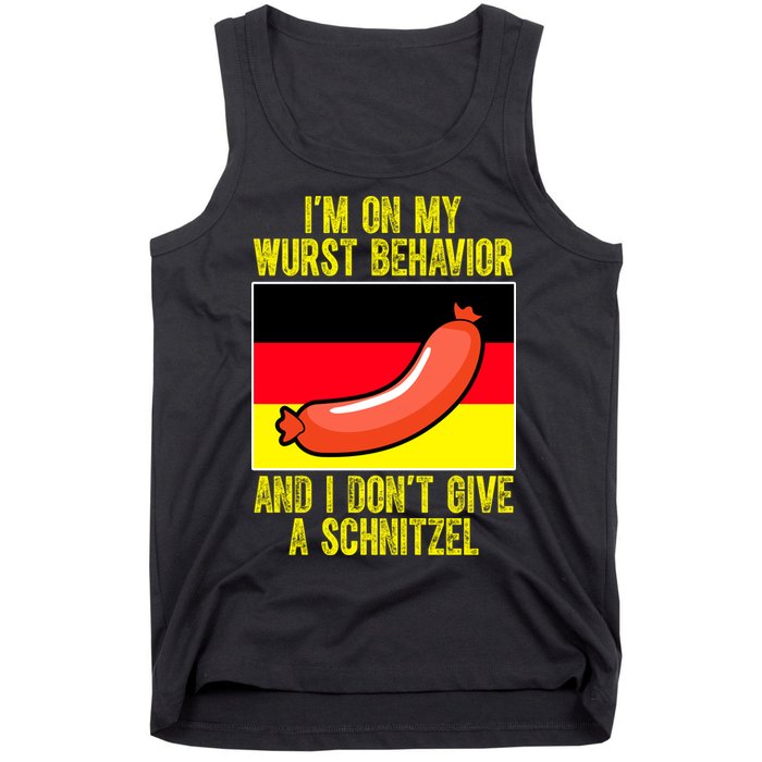 Im On My Wurst Behavior And I Dont Give A Schnitzel Oktoberfest Tank Top