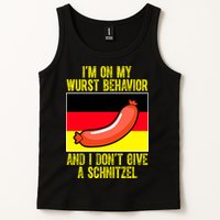 Im On My Wurst Behavior And I Dont Give A Schnitzel Oktoberfest Tank Top
