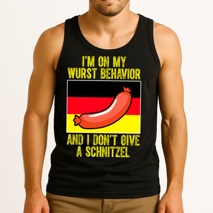 Im On My Wurst Behavior And I Dont Give A Schnitzel Oktoberfest Tank Top