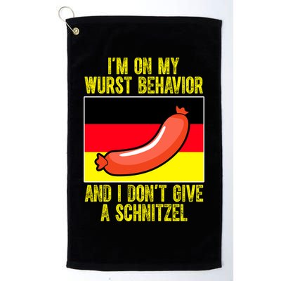 Im On My Wurst Behavior And I Dont Give A Schnitzel Oktoberfest Golf Towel