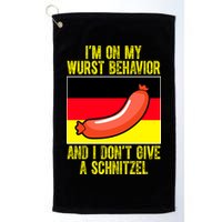 Im On My Wurst Behavior And I Dont Give A Schnitzel Oktoberfest Golf Towel