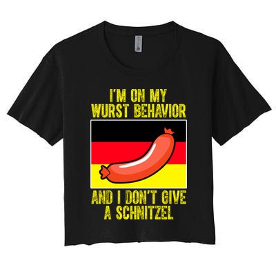 Im On My Wurst Behavior And I Dont Give A Schnitzel Oktoberfest Crop Top