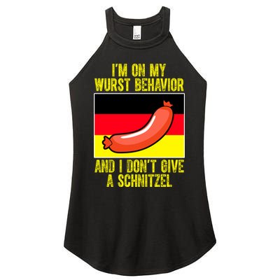 Im On My Wurst Behavior And I Dont Give A Schnitzel Oktoberfest Women's Perfect Tri Rocker Tank