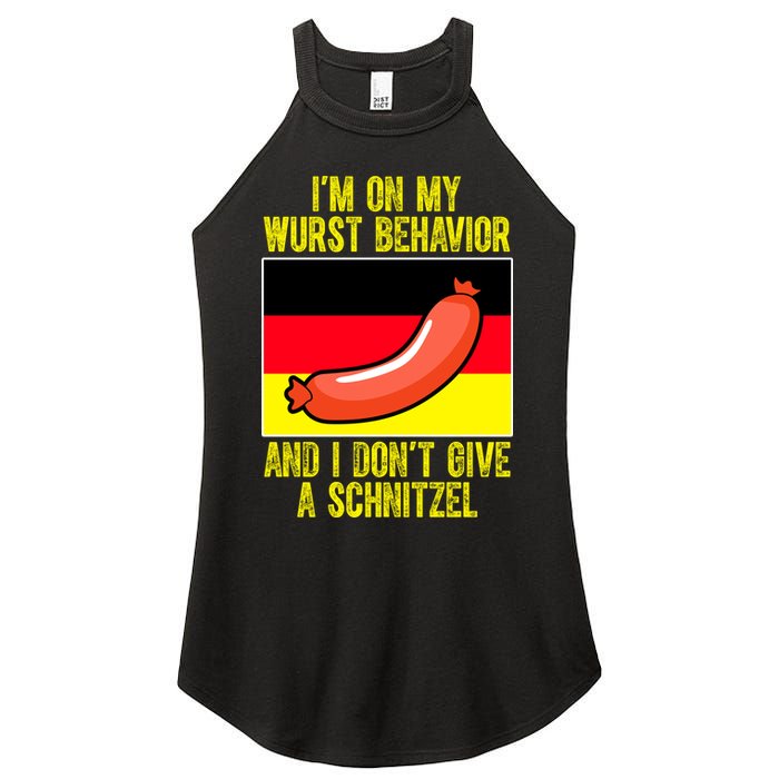 Im On My Wurst Behavior And I Dont Give A Schnitzel Oktoberfest Women's Perfect Tri Rocker Tank